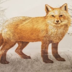 Creative Co- Op Tim Coffey Fox themed tray, approximately 6.5 x 11.5 inches